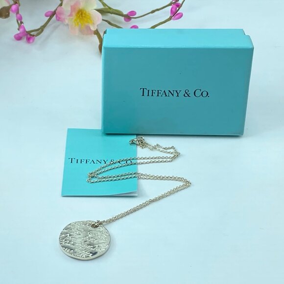 Tiffany Sterling Silver Wavy Notes Fifth Ave Disc Necklace1